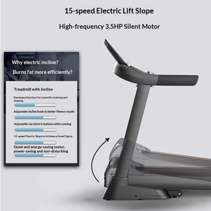 <span class=keywords><strong>Tapis</strong></span> de course électrique pliable professionnel avec écran LCD, moteur 3,5 CV et haut-parleur intégré pour usage domestique et salle de sport - Product Image 3