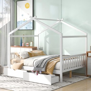 Moderno Letto in Legno Bianco per Bambini con Testiera, Comodo e di Grandi Dimensioni, per Camera da Letto e Hotel, per Ragazzi e <span class=keywords><strong>Ragazze</strong></span> - Product Image 5