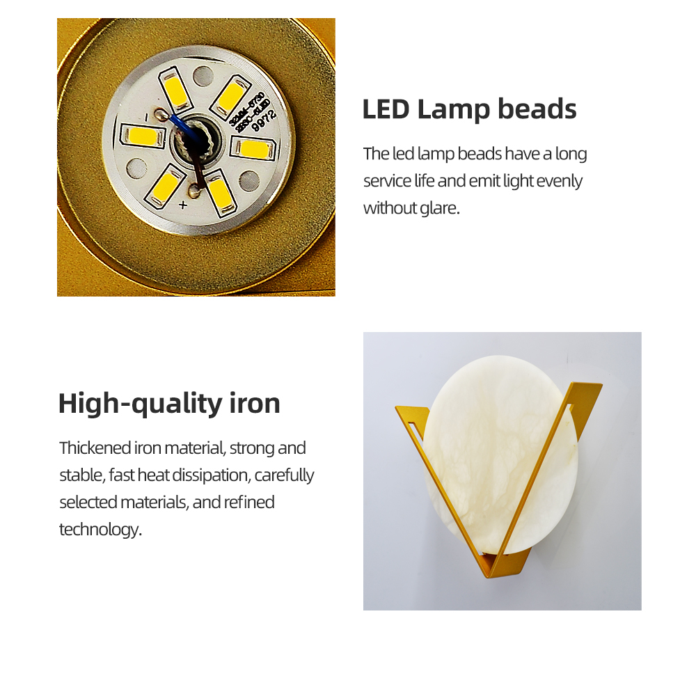 nordic marble wall mounted light hotel bedroom corridor modern sconces gold led wall Lamps indoor