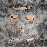 Accessoires de salle de bain de haute qualité, modernes, écologiques, de forme ronde en métal, ensemble de huit pièces, couleur bronze, en stock, MADIHA ART CRAFTS