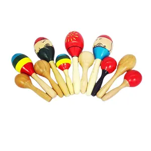 Instrumento de tambor Bongo de buena calidad personalizado, fabricantes de juguetes de Maracas de mano, fábrica de juguetes educativos para edades tempranas, maracas de madera