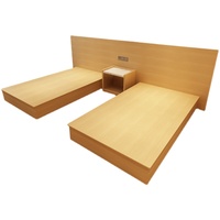 Modernes Holz-Hotelzimmer-Set Vollständiges Einzelbett mit Lampe Maßgefertigt für Gewerbliche Nutzung