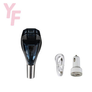 Kepala roda gigi modifikasi mobil Universal akrilik dengan tuas roda gigi LED kenop pemindah gigi perak 119 mm Aksesori Mobil - Product Image 6