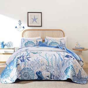 Set Copriletto Moderno per Letto Matrimoniale, Colore Naturale, con Imbottitura in Poliestere, Set Trapuntato Stampato, Set Lenzuola Misura Full, Biancheria da Letto - Product Image 4