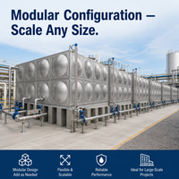 Fabricant de réservoirs de stockage d'eau en acier inoxydable SUS304, modulaire soudé, 500-5000 gallons, pour projets de construction