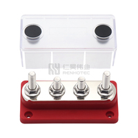 Barre omnibus de distribution de puissance marine 12V 48V 150A à 4 bornes avec borniers à vis en nickel-cuivre