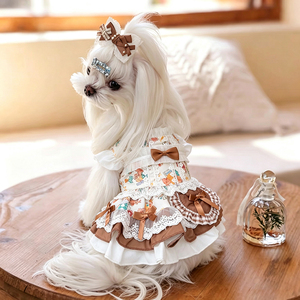 Robe de princesse de luxe en satin pour <span class=keywords><strong>chien</strong></span>, robe élégante à volants pour chat, accessoires pour <span class=keywords><strong>chien</strong></span> Lolita, vêtements pour animaux de compagnie, vêtements de luxe pour animaux de compagnie, Corgy - Product Image 3