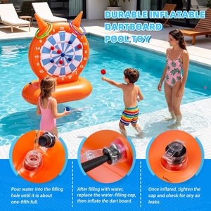 2-in-1 <b>Inflatable</b> Pool Dartboard & Ring Toss <b>Game</b> with Devil Horns - Product Image 2