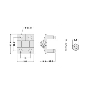 Mwre Plastic Hinge B-2920P Nylon Black Anti Detachment Industrial Equipment Limit Butterfly Hinge - Product Image 1