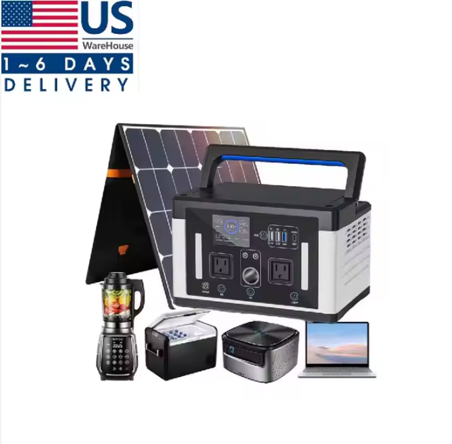 USA Warehouse 1300w 2000w Emergency Portable Power Station Home Power Supply Solar Panel Generator 700 Watts Outdoor Camping