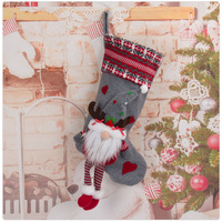 Chaussette de Noël sans visage à longues jambes, nouvelle décoration suspendue pour sapin de Noël, sac cadeau de fête pour la table de Noël