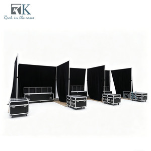 Système de drapage en aluminium avec logo personnalisé, avec flight cases et barres transversales télescopiques - Product Image 1