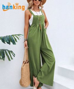 Mono de punto largo sin mangas de estilo dulce para mujer, overol casual holgado con tirantes para primavera - Product Image 4