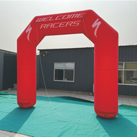 Arche gonflable publicitaire extérieure en tissu Oxford noir pour événements et mariages, modèle d'ouverture, vente en gros, fabriquée en Chine