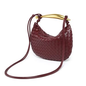 Artisanal Woven Hobo Bag With Golden Handle <strong>Sardine</strong> Handbag Lady Casual Leather quality Shoulder Bag Crossbody Bag for Women - Product Image 4