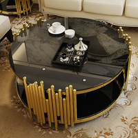 Table basse à usage domestique moderne en marbre avec cadre en acier inoxydable pour ménage vente en gros