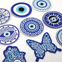 En gros, Écussons thermocollants brodés de haute qualité, motifs Mauvais œil, Main de Hamsa, Mandala, pour vestes, sacs et vêtements
