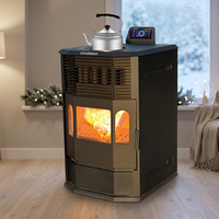 Cheminée à granulés de bois moderne autoportante à trois faces en verre de 13 kW, nouvelle arrivée, avec protection contre la surchauffe pour une utilisation en intérieur