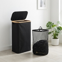 Panier à linge étroit 60L avec couvercle en tissu Oxford, sac amovible pour salle de bain et chambre à coucher - Vente en gros