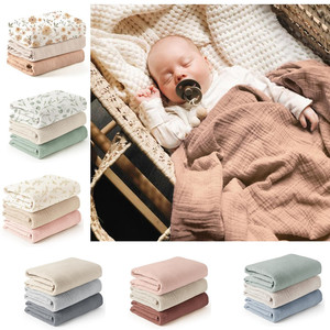 Ensemble de 3 couvertures d'emmaillotage pour nouveau-né en gaze 6 couches, douces et respirantes, en mousseline, pour garçons et filles - Product Image 2