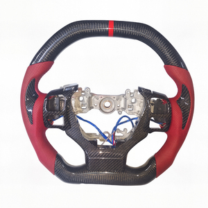 <span class=keywords><strong>Volant</strong></span> de direction personnalisé en fibre de carbone forgée, cuir perforé, chauffant, en forme de D, 3 branches, 35 mm, JHR <span class=keywords><strong>TUNING</strong></span> pour Lexus - Product Image 1