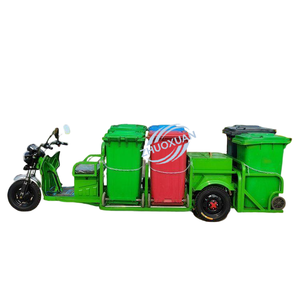 Triciclo Eléctrico de 6 Cubetas para Recolección de Residuos con Parasol, Carga Útil de 100-200 kg, Autonomía de 50-70 km para Saneamiento Urbano y Gestión de Propiedades - Product Image 2