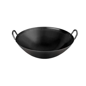 Grand <span class=keywords><strong>wok</strong></span> commercial en fer noir robuste - Product Image 1