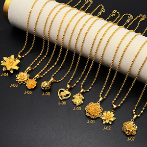 ZHENXUN Dubai Bestseller, Collar de Joyería Shajin para Novia, Collar Étnico con Baño de <span class=keywords><strong>Oro</strong></span> de <span class=keywords><strong>24K</strong></span>, Collar con Colgante de Flor para Mujer, Accesorios al por Mayor - Product Image 2