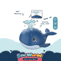 Jouet de bain lumineux pour enfants, pulvérisateur d'eau électrique, jouet de bain pour tout-petits, arroseur de bain pour bébé, baleine lumineuse
