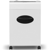 Déchiqueteuse de papier/cartes compacte et pratique pour la maison ou le bureau, niveau de sécurité P-4, 8 feuilles, avec bac extractible de 17 L, certification CE