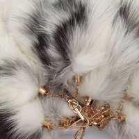 Pendentif en vraie fourrure de renard, grand et pelucheux, vente en gros, d'usine en chine,