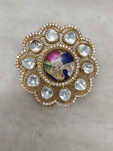 Bague en laiton personnalisée en diamant américain bleu pour femme pour une utilisation en vrac - Product Image 5