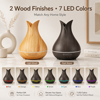 Nouvel Arrivage Diffuseur d'Arômes Électrique Intelligent 400ml Effet Bois, Contrôle via App Tuya, Lumière LED 7 Couleurs, Silencieux, Brume Froide pour la Maison