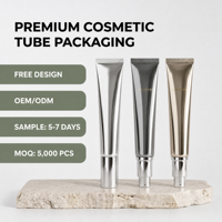 Tube Pompe Airless ABL 20ml 30ml 25mm Sans BPA pour Fond de Teint avec Capuchon Finition Métallique OEM ODM Logo Personnalisé Commande en Gros