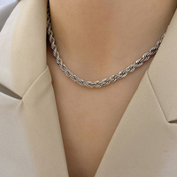 Collier en acier inoxydable pour hommes et femmes, chaîne de corde torsadée, OEM/ODM accepte les bijoux