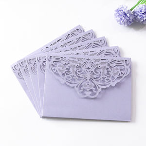 บัตรเชิญงานแต่งงานตัดด้วยเลเซอร์สีแดงเข้มแบบกำหนดเองพร้อมซองสำหรับบัตรเชิญงานปาร์ตี้ - Product Image 6