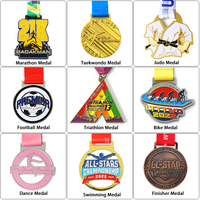 Créez votre propre récompense sportive personnalisée Médaille du duathlon Médailles de taekwondo 3D Bjj Basketball Boxe Football Médaille et trophées de futsal