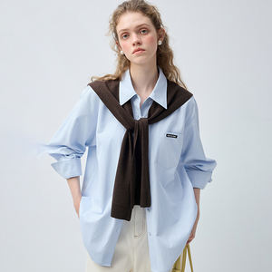 <span class=keywords><strong>Camicia</strong></span> Primaverile/Autunnale da Donna VEGA CHANG: Blusa Elegante a Strati con Scialle - Product Image 1