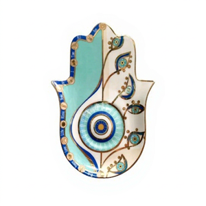 Porte-encens en céramique de haute qualité, écologique, en forme de main de Hamsa, parfum océanique, avec attrape-cendres, pour la maison, le bureau, le yoga, l'hôtel - Product Image 1