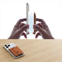 Porte-cartes magnétique pivotant personnalisé en usine avec protection RFID, étui en cuir PU pour cartes de visite, fixation pour téléphone