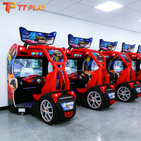 Machine de jeu d'arcade de course 2 joueurs en métal, compétition en ligne avec plusieurs pistes, voitures, musique, Outrun, pour centre commercial et FEC