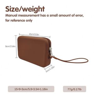 Custom Logo Available Waterproof Silicone <b>Wallet</b> Unisex Fashionable Portable Zippered Coin Purse - Product Image 2