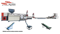 Machine de granulation à double étage à vis simple pour flocons rigides en plastique LDPE PP ABS, machine de fabrication de granulés