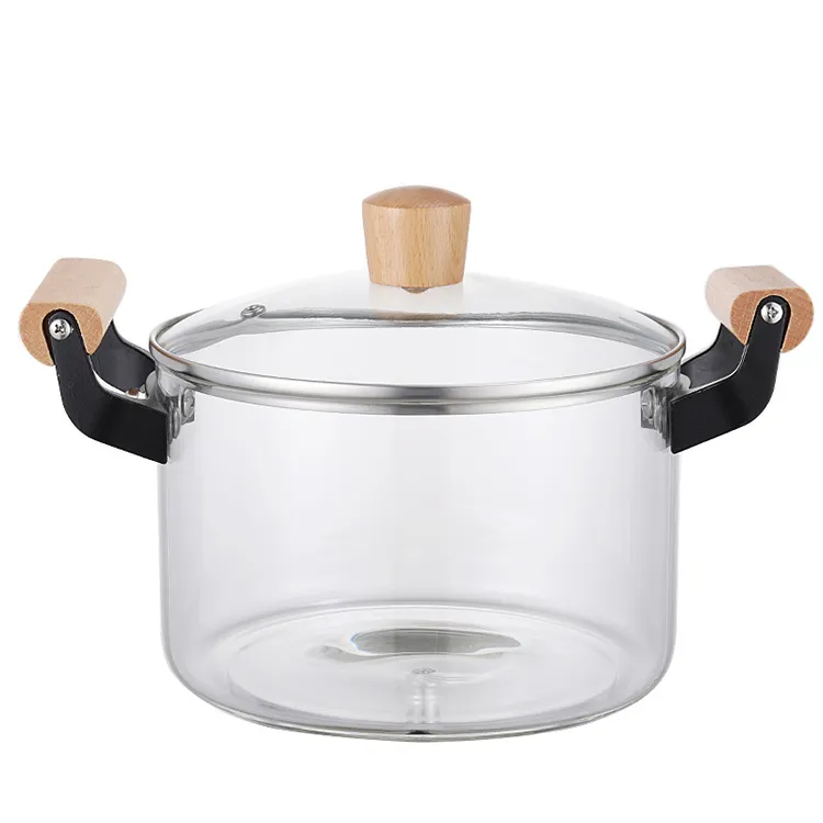 Cookware Soup Stock Cooking Pot 3L 4L Hot Cooking Pot With Glass Lid