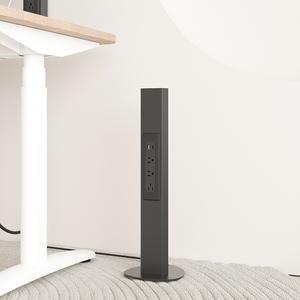 Multiprise sur pied avec 3 prises CA, 2 ports de charge USB, mise à la terre automatique, design moderne, 10A, NFC - Product Image 5