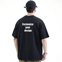 Hochwertiges Herren-T-Shirt aus Baumwolle, individuell bedrucktes, übergroßes, schweres, gestricktes, leeres T-Shirt
