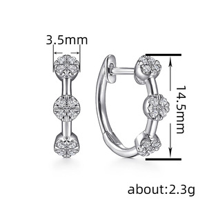 Orecchini a Perno con Zirconi Geometrici, Eleganti e Minimalisti per Uso Quotidiano, Orecchini alla Moda per Donne - Product Image 3