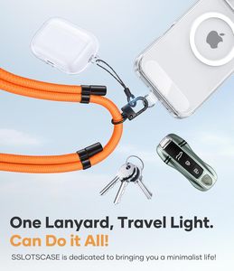 Cho dây buộc điện thoại Crossbody với 2X TPU rõ ràng điện thoại tab, đa chức năng Crossbody dây đeo, kim loại Carabiner điện thoại cổ dây đeo cổ tay - Product Image 5