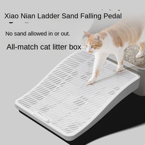 Alfombrilla personalizada para arena de gatos con pedal de control de arena, alfombrilla limpiapatas de doble capa con forma de cuña que evita salpicaduras para gatos - Product Image 2