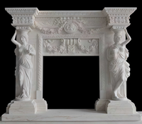 Cheminée en marbre naturel personnalisable, sculptée à la main, style européen, en pierre, pour la décoration d'hôtel et de villa